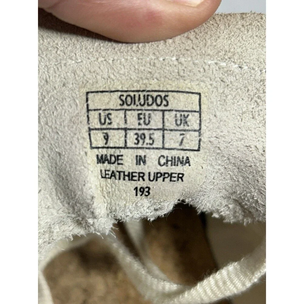 Soludos White Leather Shoe Women's Size 9 Rainbow Sunrise Embroidery Retro 80s